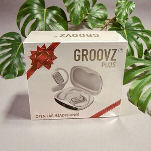 Groovz Plus Open Ear True Wireless Headphones with Charging Case - WHITE MARBLE